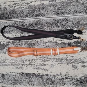 2 Coach crossbody straps (orange is new) black slightly used but good condition